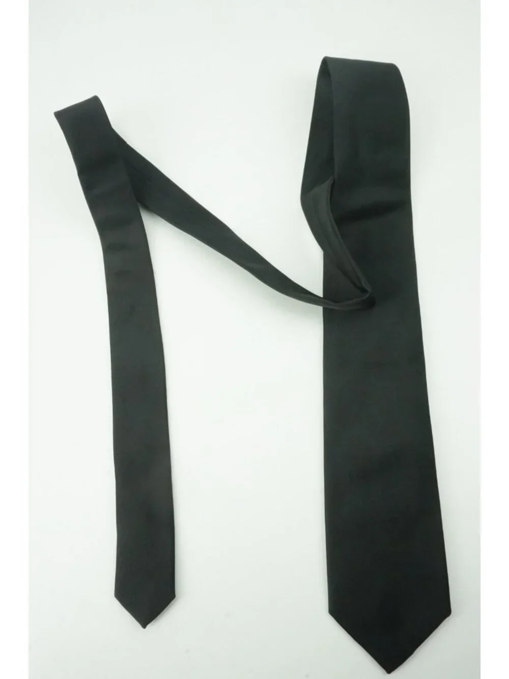 Canali Solid Coal Black 100% Silk Tie Brand New With Tags